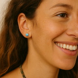 Round Blue TURQUOISE Sterling Silver 925 Gemstone Stud Earrings - 5 mm