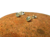 Small Round Aqua CHALCEDONY Sterling Silver 925 Gemstone Stud Earrings