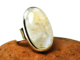 Chunky Fiery Oval Moonstone Sterling Silver 925 Gemstone Statement Ring