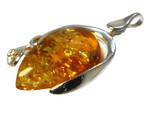 Art Gecko Large Baltic AMBER Sterling Silver Gemstone Pendant 925