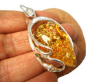 Art Gecko Large Baltic AMBER Sterling Silver Gemstone Pendant 925