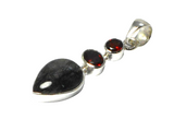 Garnet with Rutile Quartz Sterling Silver 925 Gemstone Pendant