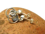 Fiery MOONSTONE Sterling Silver Gemstone Stud Earrings 925