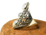 Fiery Moonstone Sterling Silver 925 Gemstone Statement Ring