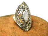 Fiery Moonstone Sterling Silver 925 Gemstone Statement Ring