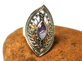 Purple Amethyst Sterling Silver 925 Gemstone Statement Ring