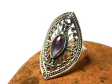 Purple Amethyst Sterling Silver 925 Gemstone Statement Ring