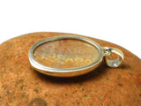 Oval Fossilized Coral Sterling Silver 925 Gemstone Pendant