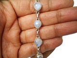 Rainbow Moonstone Gemstone Sterling Silver 925 Bracelet: 16 - 19 cm