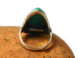 Chunky Blue Oval Tibetan TURQUOISE Sterling Silver 925 Oval Gemstone Ring
