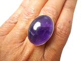 Chunky Oval Amethyst Sterling Silver 925 Gemstone Statement Ring