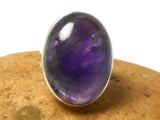 Chunky Oval Amethyst Sterling Silver 925 Gemstone Statement Ring