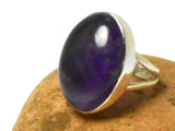 Chunky Oval Amethyst Sterling Silver 925 Gemstone Statement Ring