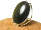 Golden Sheen Obsidian Sterling Silver 925 Gemstone Statement Ring