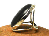 Golden Sheen Obsidian Sterling Silver 925 Gemstone Statement Ring
