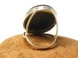 Golden Sheen Obsidian Sterling Silver 925 Gemstone Statement Ring