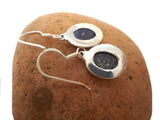 Blue LAPIS LAZULI Sterling Silver Gemstone Dangle Boho Vintage Earrings 925