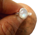 Fiery Oval  Moonstone Sterling Silver 925 Gemstone Ring