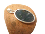 Large Moss Agate Pendant – Natural Gemstone Sterling Silver Boho Statement Necklace • Handcrafted Artisan Jewelry • Unique Gift