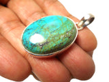 Large Tibetan Turquoise Pendant – Natural Blue Green Gemstone Sterling Silver Boho Statement Necklace • Handcrafted Artisan Jewellery
