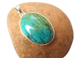 Large Tibetan Turquoise Pendant – Natural Blue Green Gemstone Sterling Silver Boho Statement Necklace • Handcrafted Artisan Jewellery