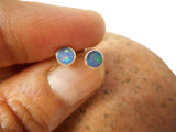 Australian Opal Sterling Silver 925 Gemstone Stud Earrings - 5 mm