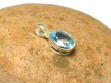 Blue Topaz Oval Shaped Sterling Silver Gemstone Pendant 925