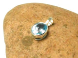Blue Topaz Oval Shaped Sterling Silver Gemstone Pendant 925