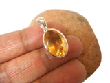 Oval Shaped Citrine Sterling Silver 925 Gemstone Pendant