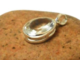Oval Clear QUARTZ Sterling Silver 925 Gemstone Pendant