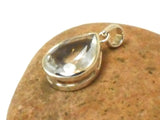 Teardrop Clear Quartz Sterling Silver 925 Gemstone Pendant