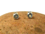 Fiery Labradorite Round Shaped Sterling Silver Gemstone Stud Earrings 925 - 5 mm