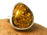 Large Chunky AMBER Sterling Silver 925 Gemstone Ring