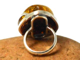 Large Chunky AMBER Sterling Silver 925 Gemstone Ring