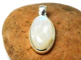 Fiery Oval MOONSTONE Sterling Silver 925 Gemstone Pendant