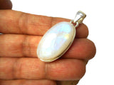 Fiery Oval MOONSTONE Sterling Silver 925 Gemstone Pendant