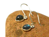 Fiery Oval LABRADORITE Sterling Silver Gemstone Drop Dangle Earrings