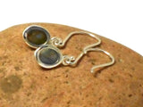 Fiery Oval LABRADORITE Sterling Silver Gemstone Drop Dangle Earrings