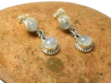 Fiery MOONSTONE Sterling Silver Gemstone Stud Drop Dangle Earrings 925