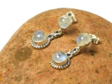 Fiery MOONSTONE Sterling Silver Gemstone Stud Drop Dangle Earrings 925