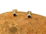 Small Round Red GARNET Sterling Silver 925 Stud Earrings - 3 mm
