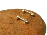 Small Round Red GARNET Sterling Silver 925 Stud Earrings - 3 mm