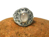 Pink ROSE QUARTZ Sterling Silver 925 Gemstone Ring (Size O)