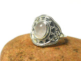 Pink ROSE QUARTZ Sterling Silver 925 Gemstone Ring (Size O)