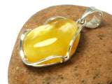 Large Butterscotch AMBER Sterling Silver Gemstone Pendant