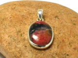 Pink Oval RHODONITE Sterling Silver 925 Gemstone Pendant