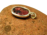 Pink Oval RHODONITE Sterling Silver 925 Gemstone Pendant
