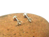 Orange CARNELIAN Sterling Silver 925 Round Stud Earrings - 4 mm