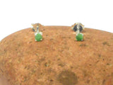 Small Round Green EMERALD Sterling Silver 925 Stud Earrings - 3 mm
