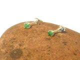Small Round Green EMERALD Sterling Silver 925 Stud Earrings - 3 mm